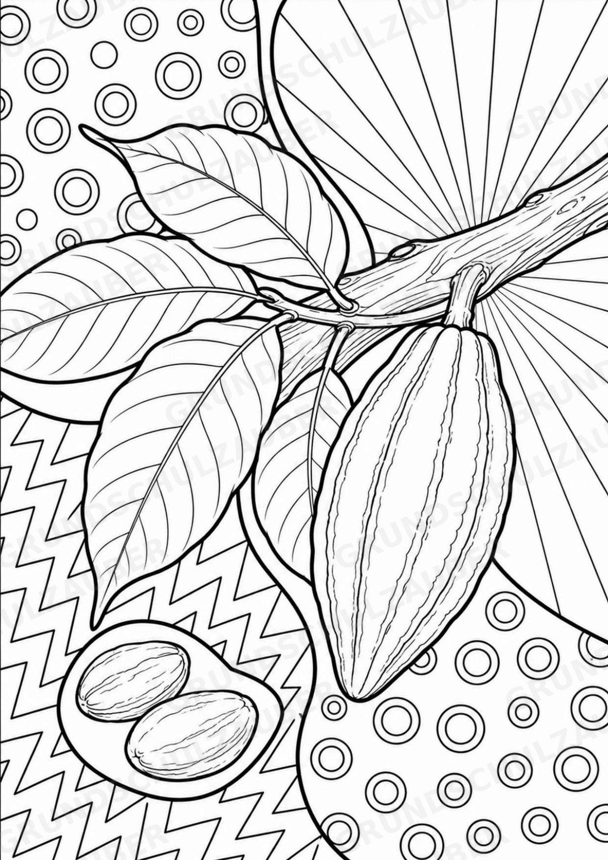 Kakao POP Art Ausmalbilder 15 Malvorlagen – Materialseite 3