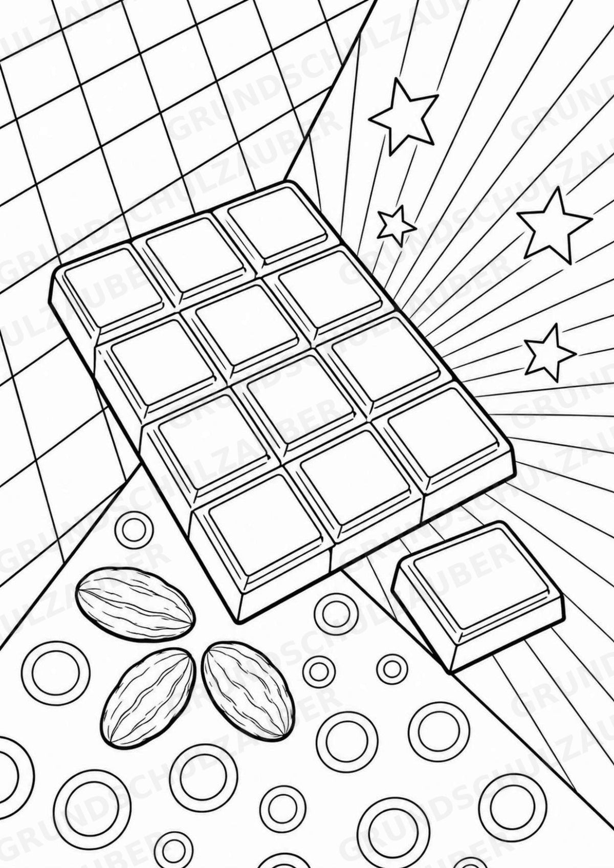Kakao POP Art Ausmalbilder 15 Malvorlagen – Materialseite 5