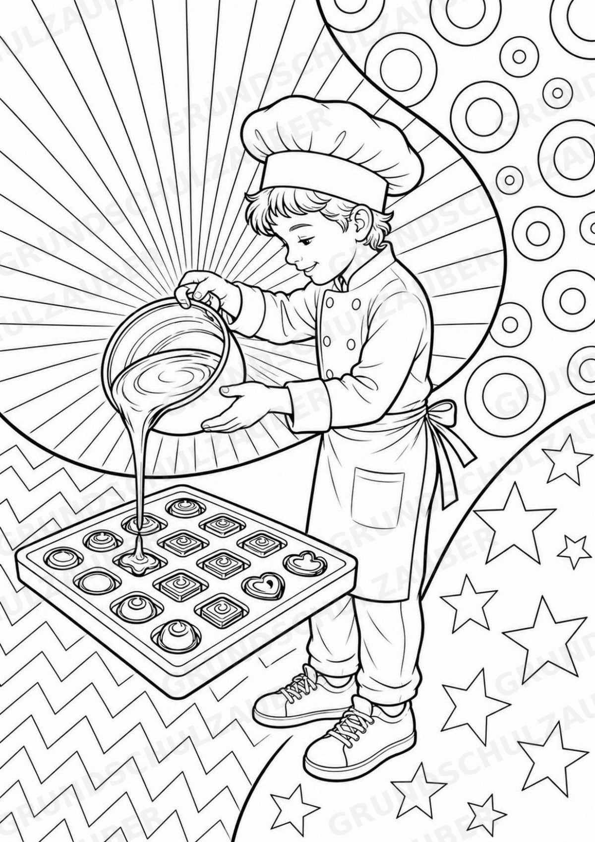 Kakao POP Art Ausmalbilder 15 Malvorlagen – Materialseite 7