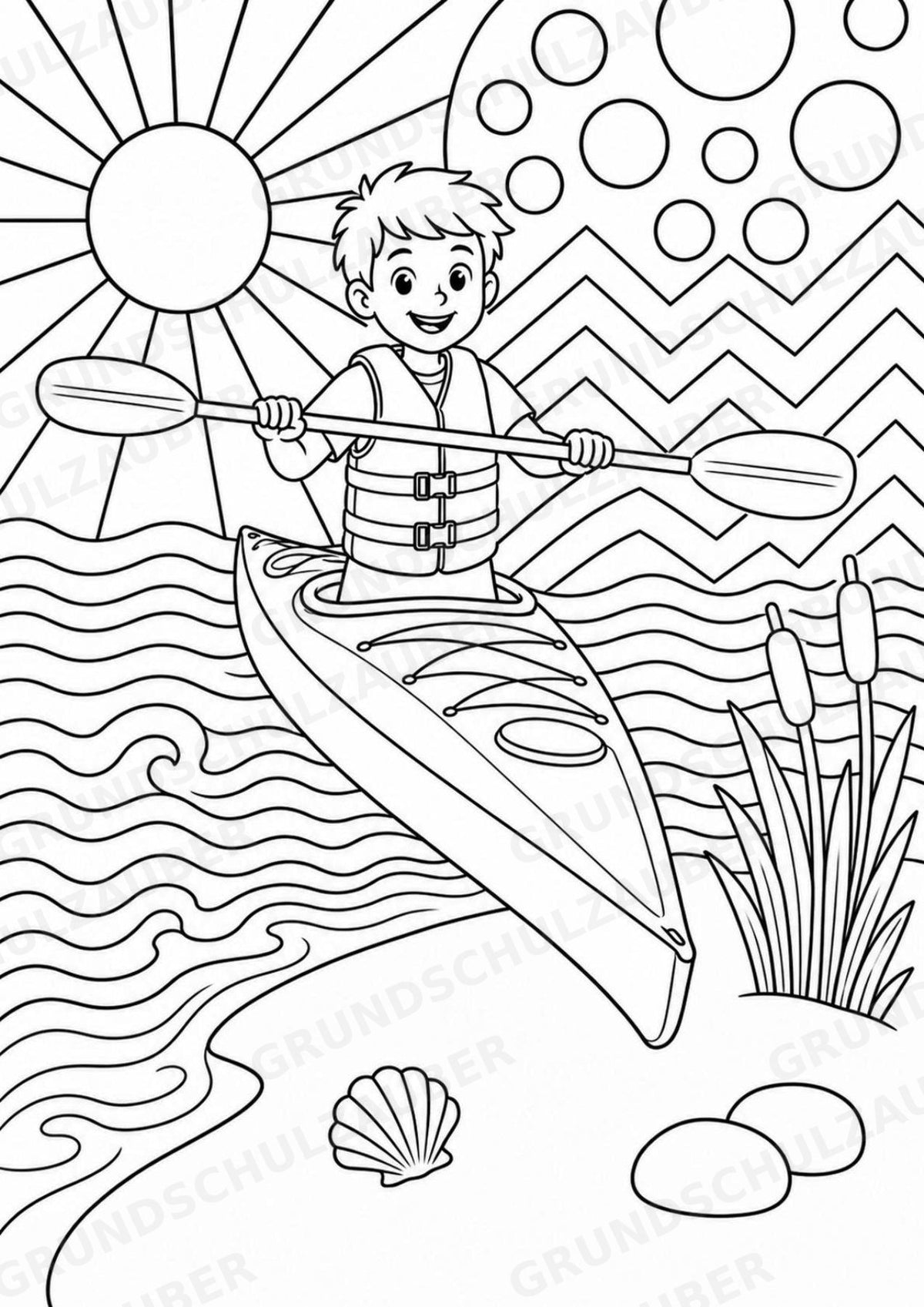Kanufahren POP Art Ausmalbilder 15 Malvorlagen – Materialseite 10