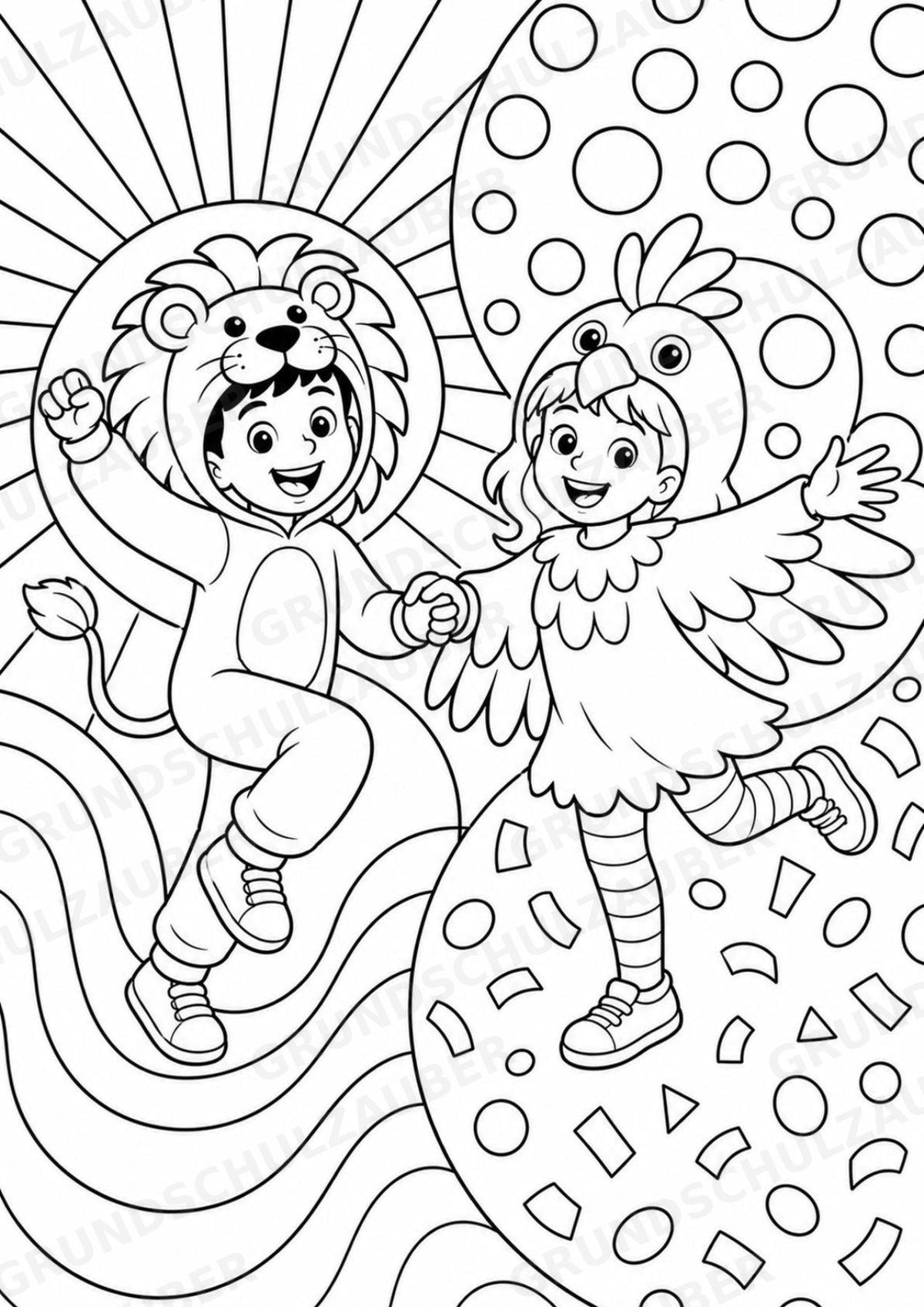 Karneval POP Art Ausmalbilder 15 Malvorlagen – Materialseite 5