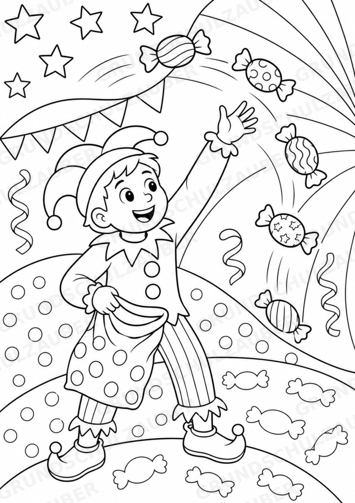 Karneval POP Art Ausmalbilder 15 Malvorlagen – Materialseite 10