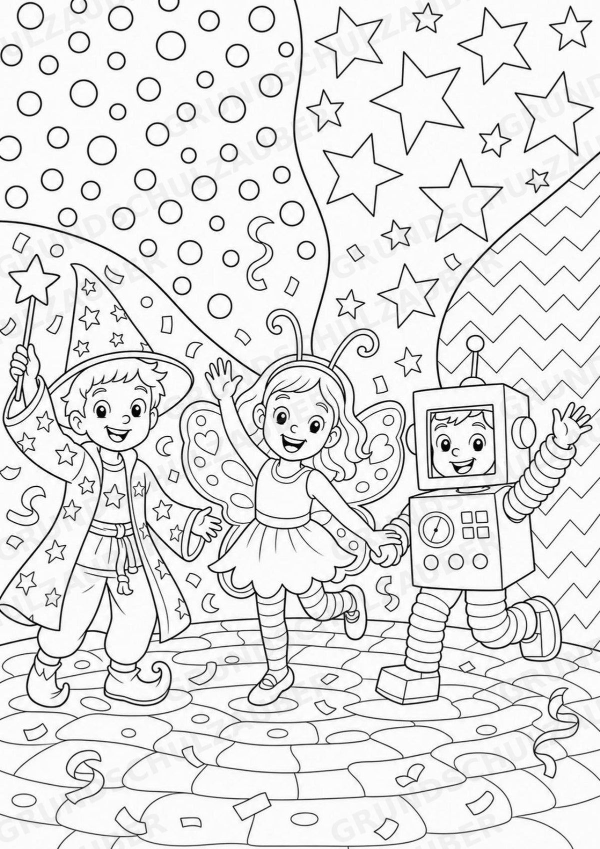 Karneval POP Art Ausmalbilder 15 Malvorlagen – Materialseite 16