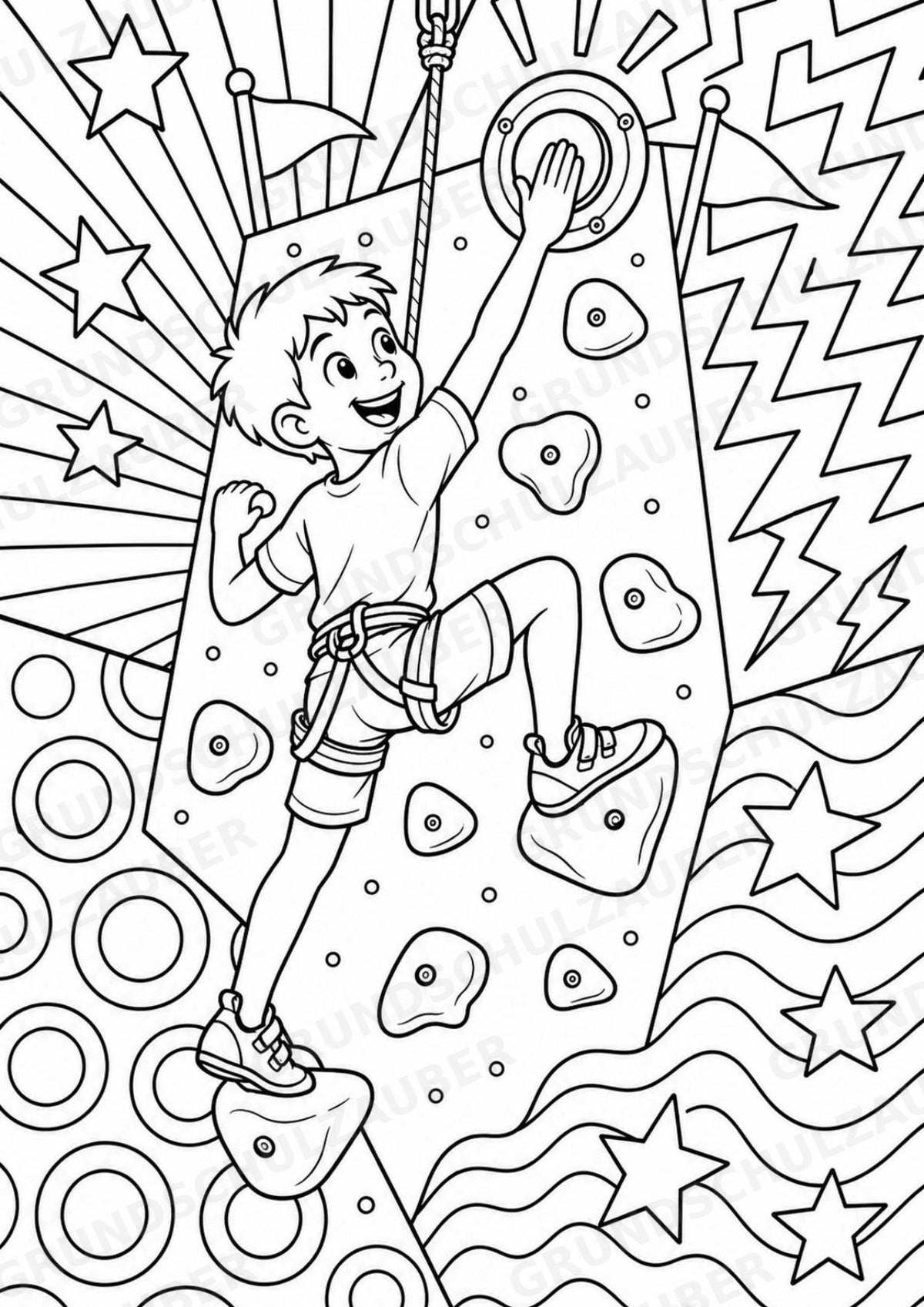 Klettern POP Art Ausmalbilder 15 Malvorlagen – Materialseite 11