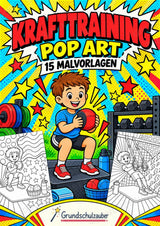 Krafttraining POP Art Ausmalbilder 15 Malvorlagen – Cover