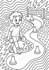 Krafttraining POP Art Ausmalbilder 15 Malvorlagen – Materialseite 8