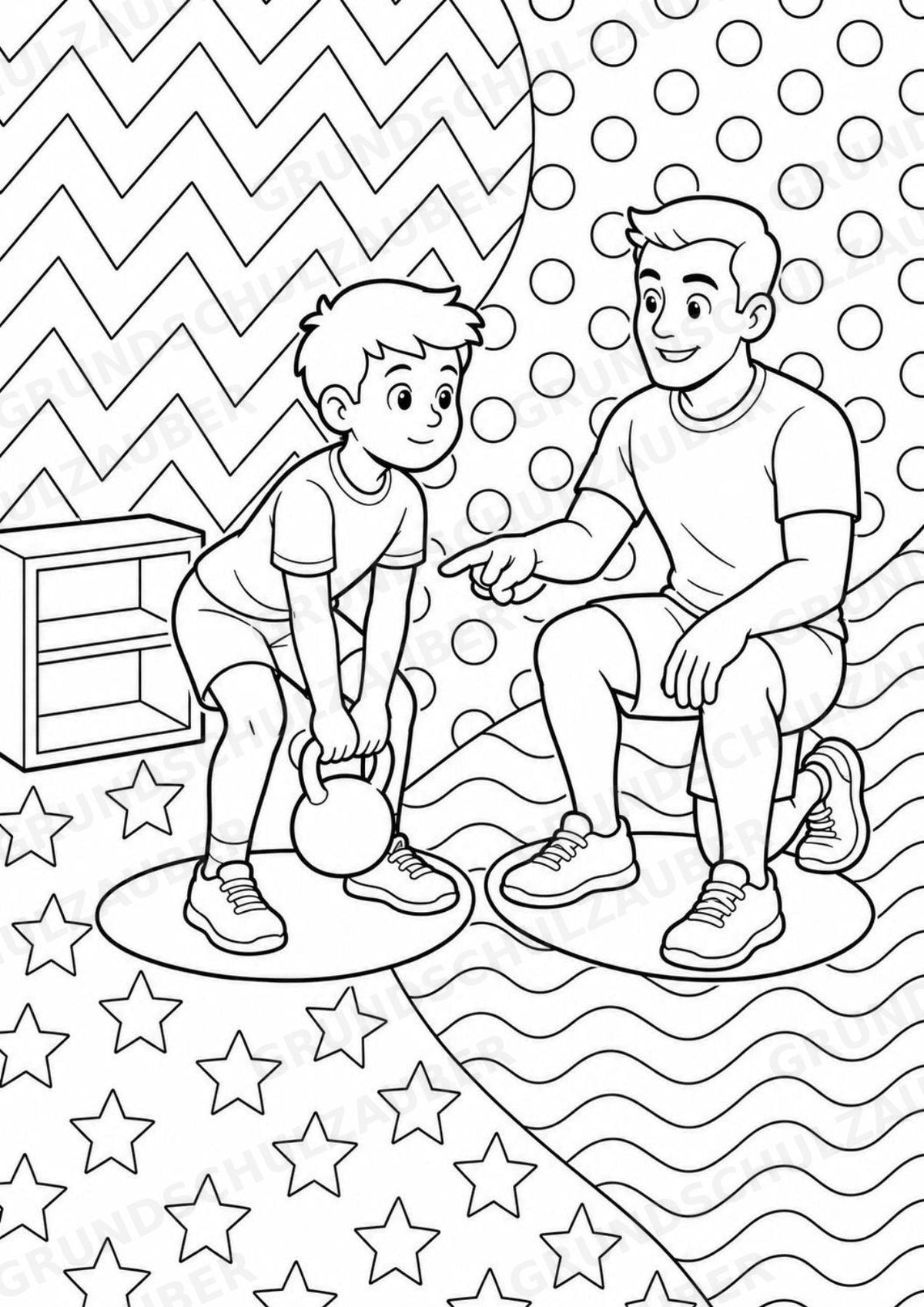 Krafttraining POP Art Ausmalbilder 15 Malvorlagen – Materialseite 10