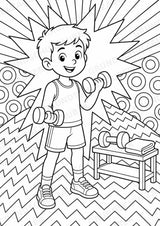 Krafttraining POP Art Ausmalbilder 15 Malvorlagen – Materialseite 13