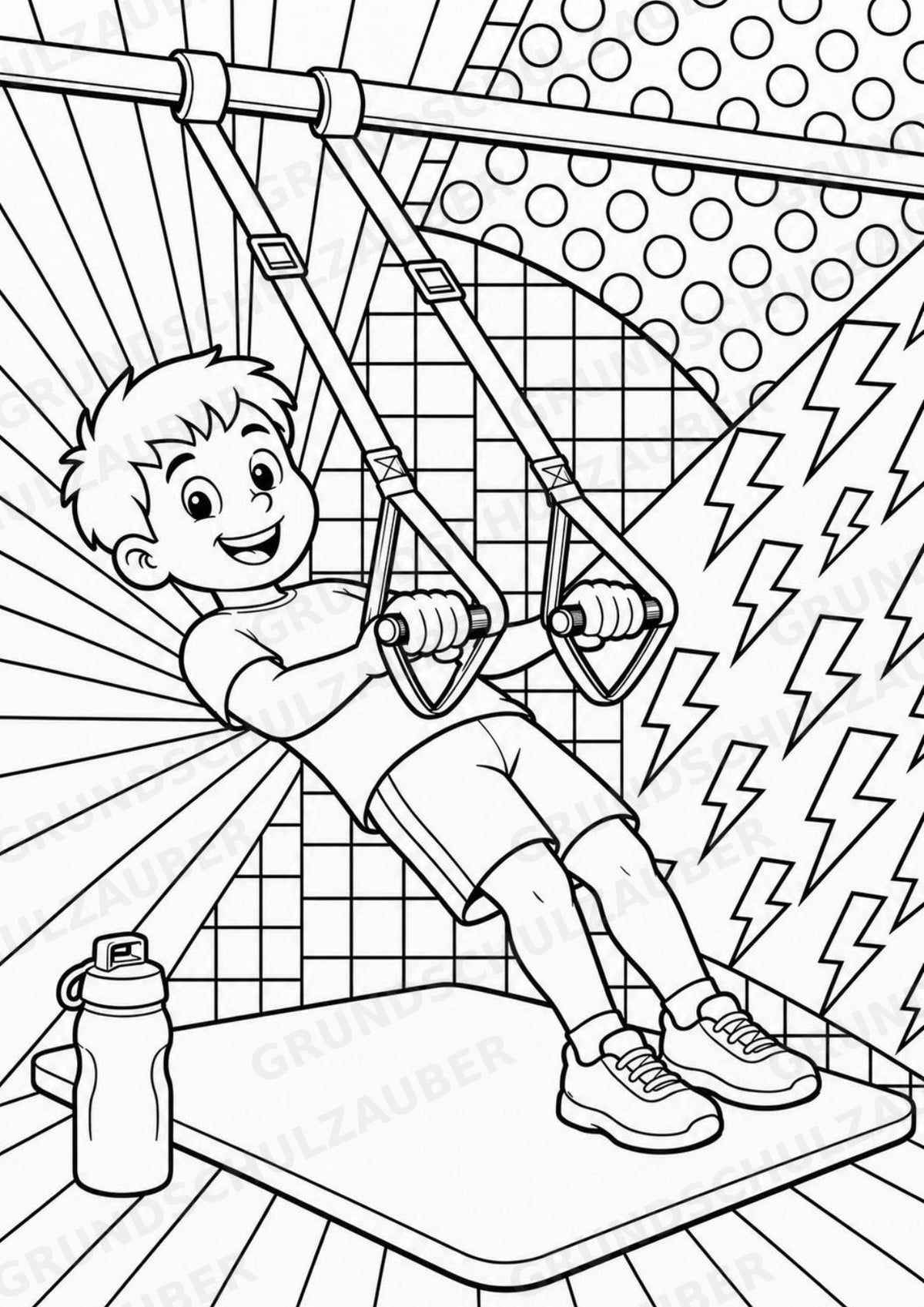 Krafttraining POP Art Ausmalbilder 15 Malvorlagen – Materialseite 16