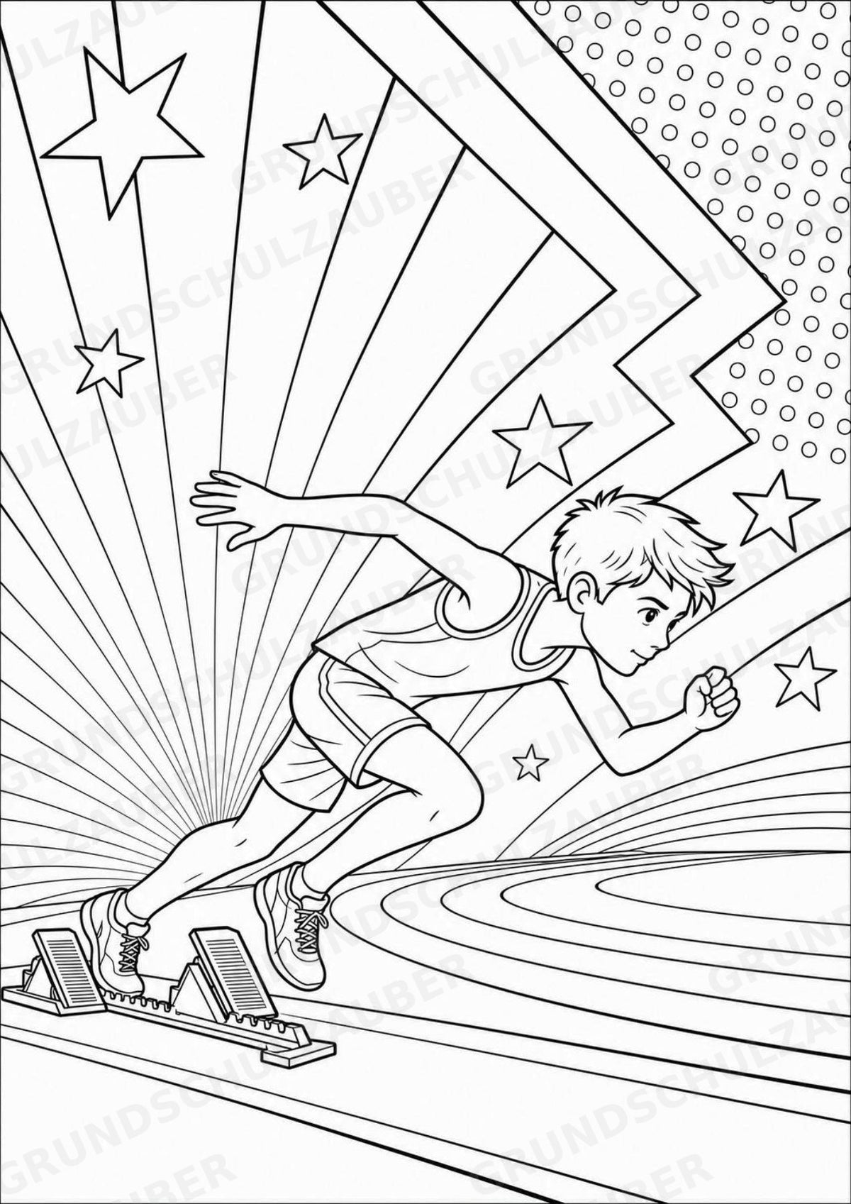 Leichtathletik POP Art Ausmalbilder 15 Malvorlagen – Materialseite 2