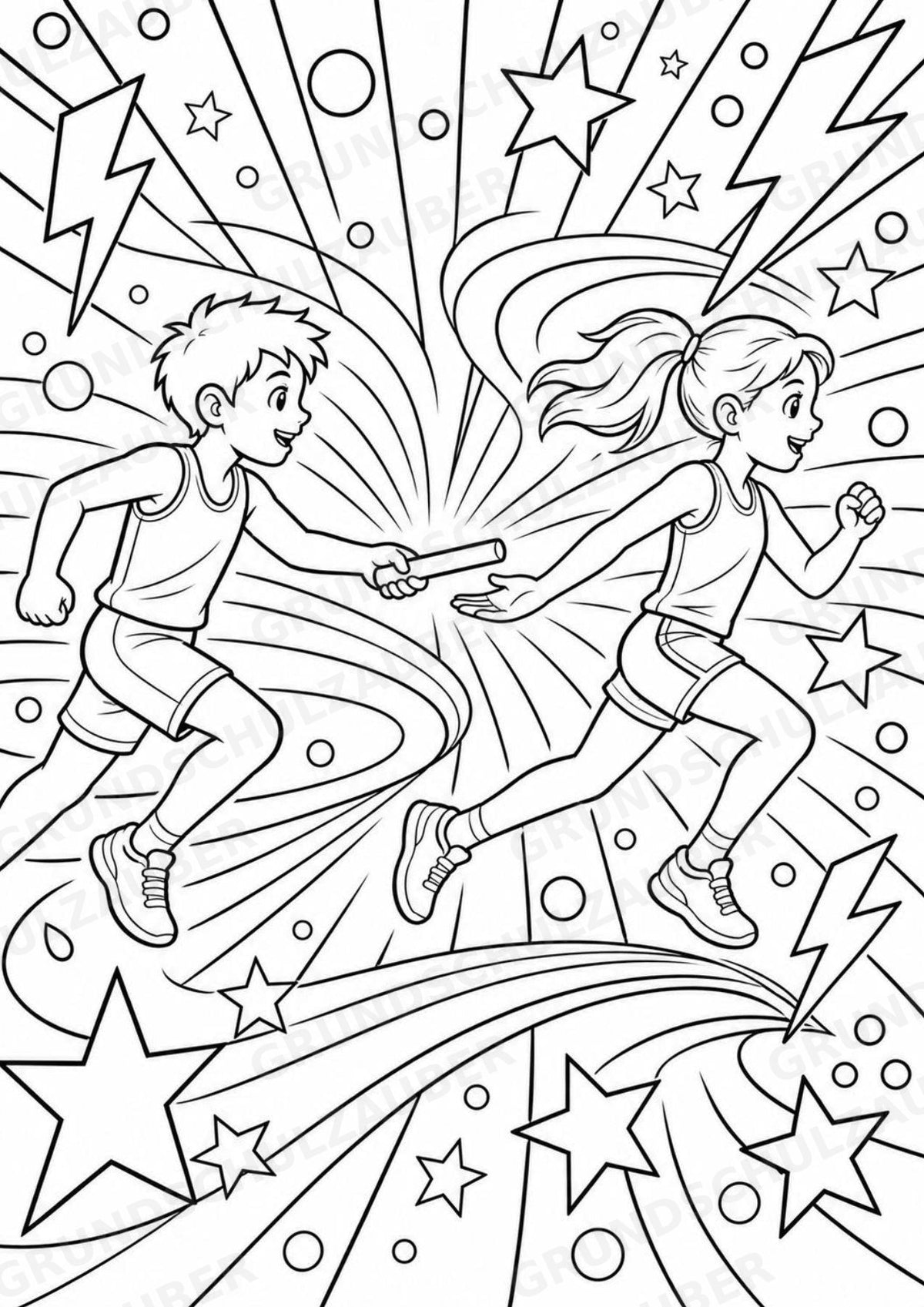 Leichtathletik POP Art Ausmalbilder 15 Malvorlagen – Materialseite 4