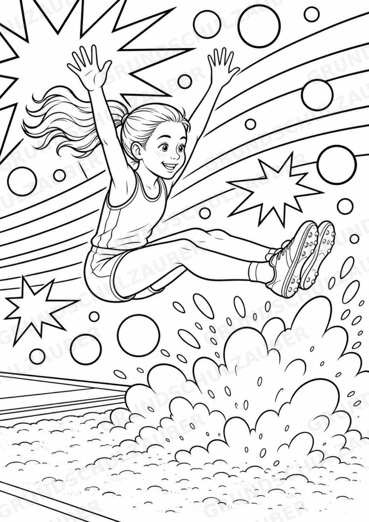 Leichtathletik POP Art Ausmalbilder 15 Malvorlagen – Materialseite 5
