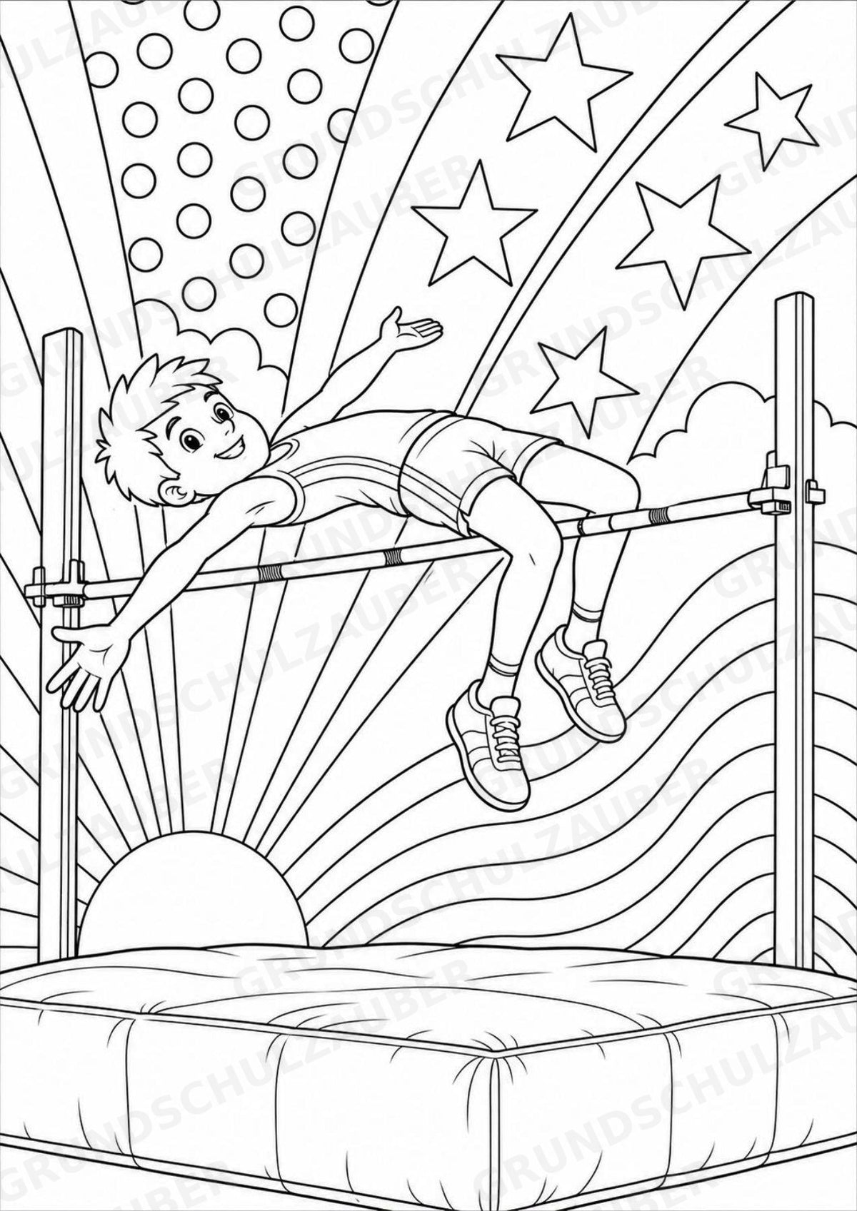 Leichtathletik POP Art Ausmalbilder 15 Malvorlagen – Materialseite 6