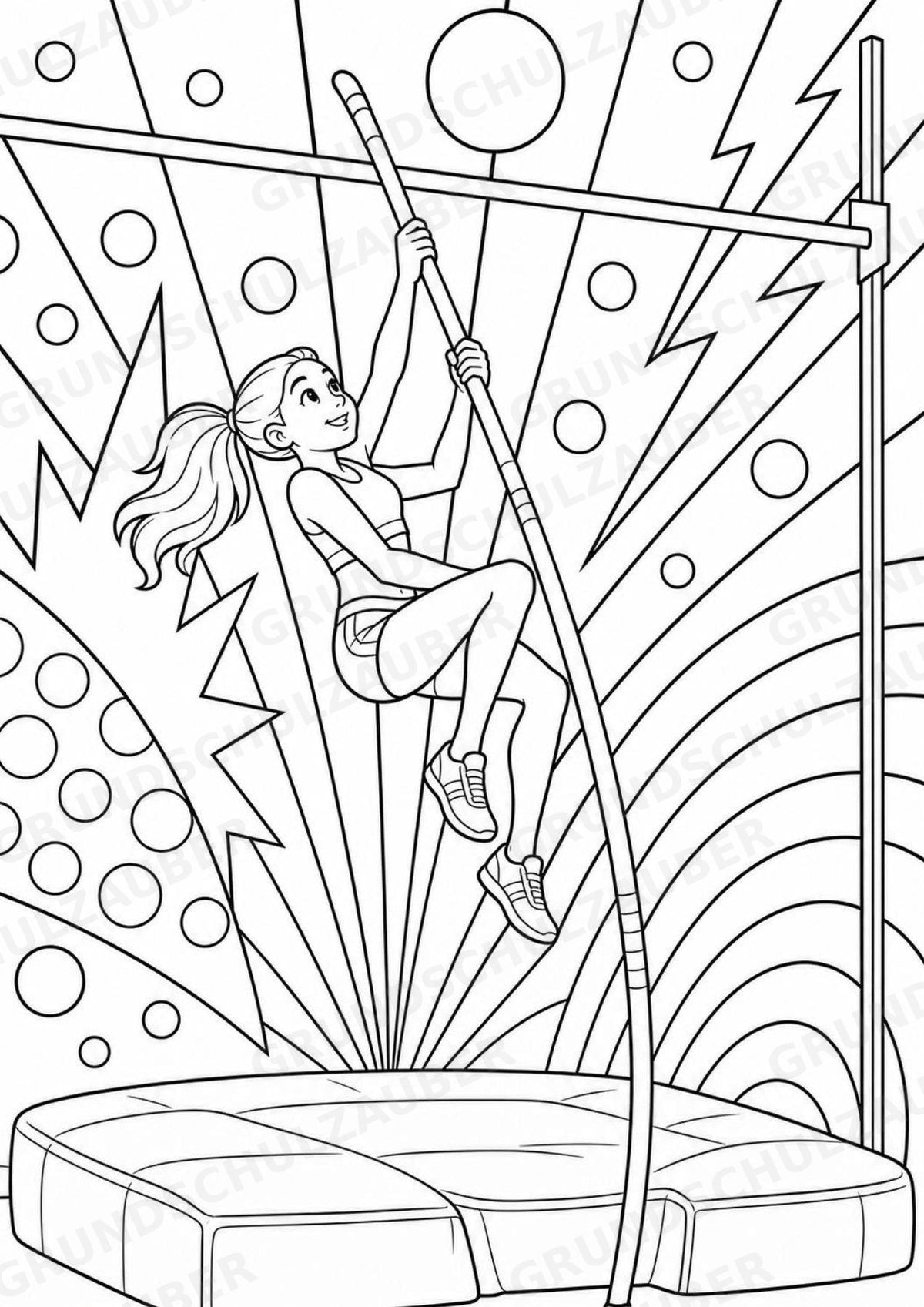 Leichtathletik POP Art Ausmalbilder 15 Malvorlagen – Materialseite 7