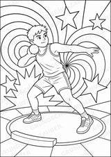 Leichtathletik POP Art Ausmalbilder 15 Malvorlagen – Materialseite 8