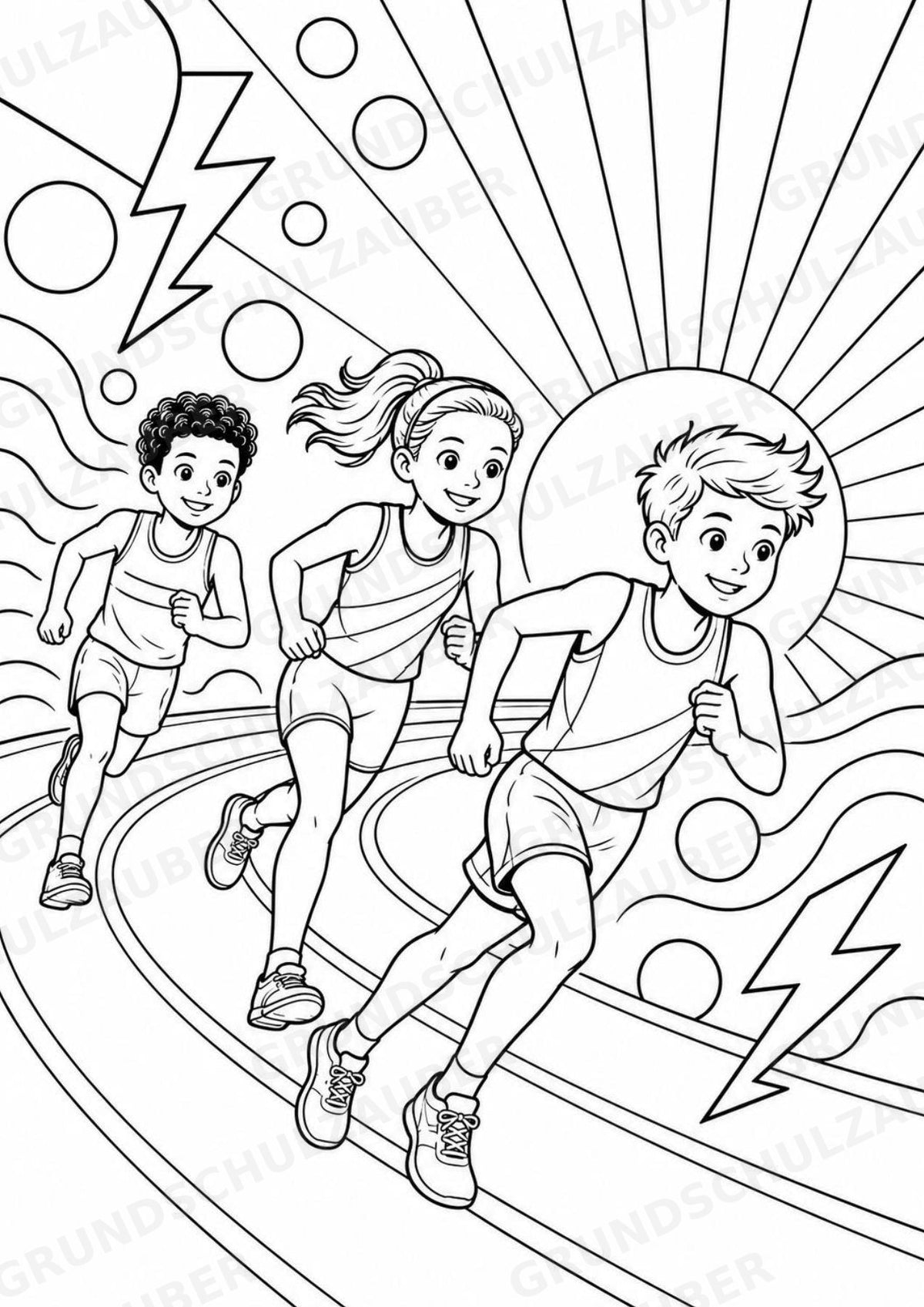 Leichtathletik POP Art Ausmalbilder 15 Malvorlagen – Materialseite 12