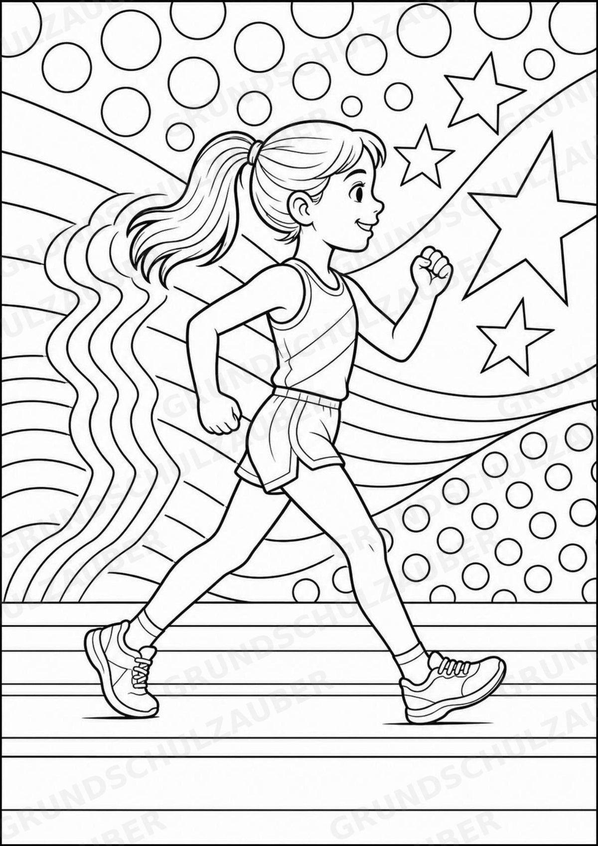 Leichtathletik POP Art Ausmalbilder 15 Malvorlagen – Materialseite 13