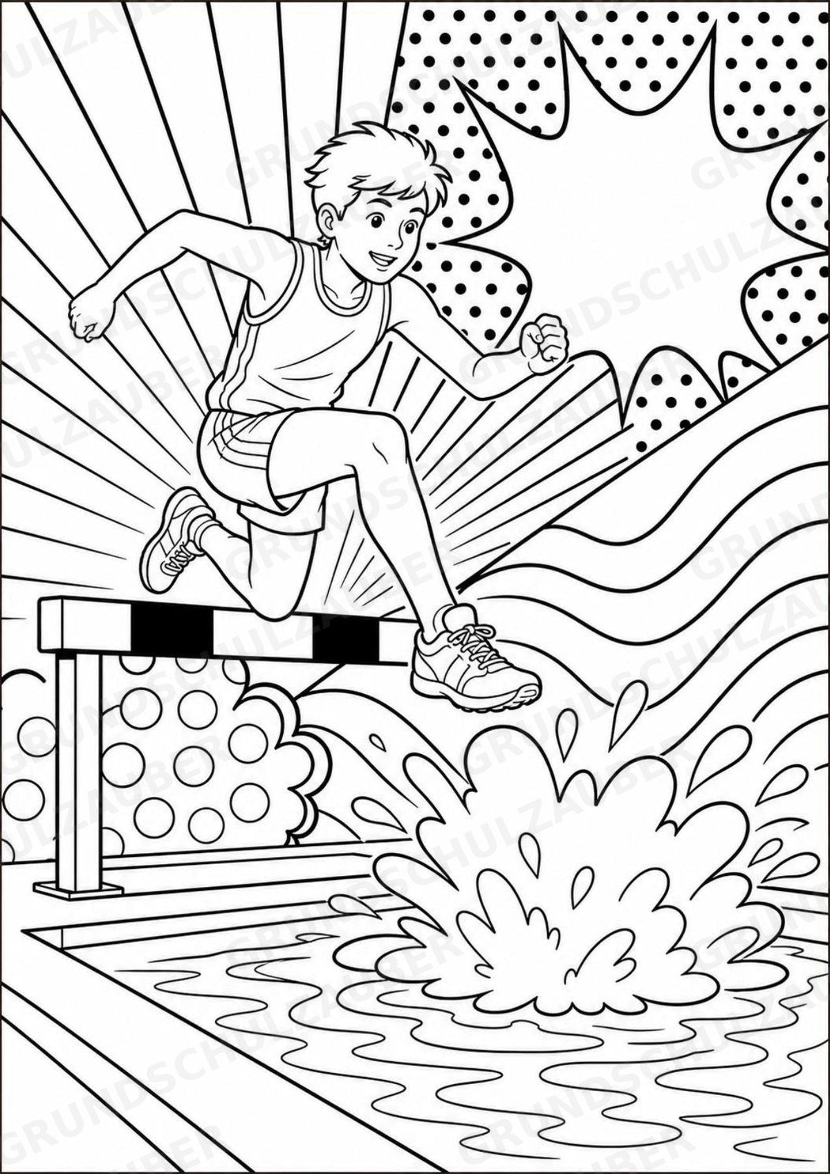 Leichtathletik POP Art Ausmalbilder 15 Malvorlagen – Materialseite 14