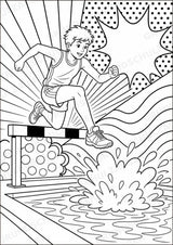 Leichtathletik POP Art Ausmalbilder 15 Malvorlagen – Materialseite 14