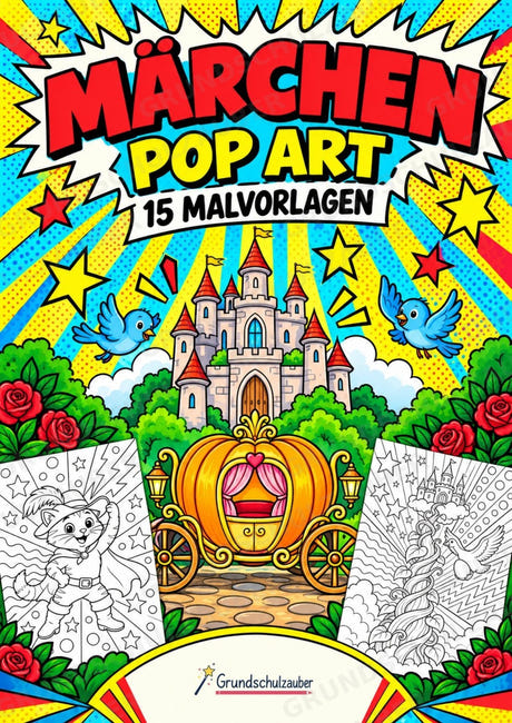 Märchen POP Art Ausmalbilder 15 Malvorlagen – Cover