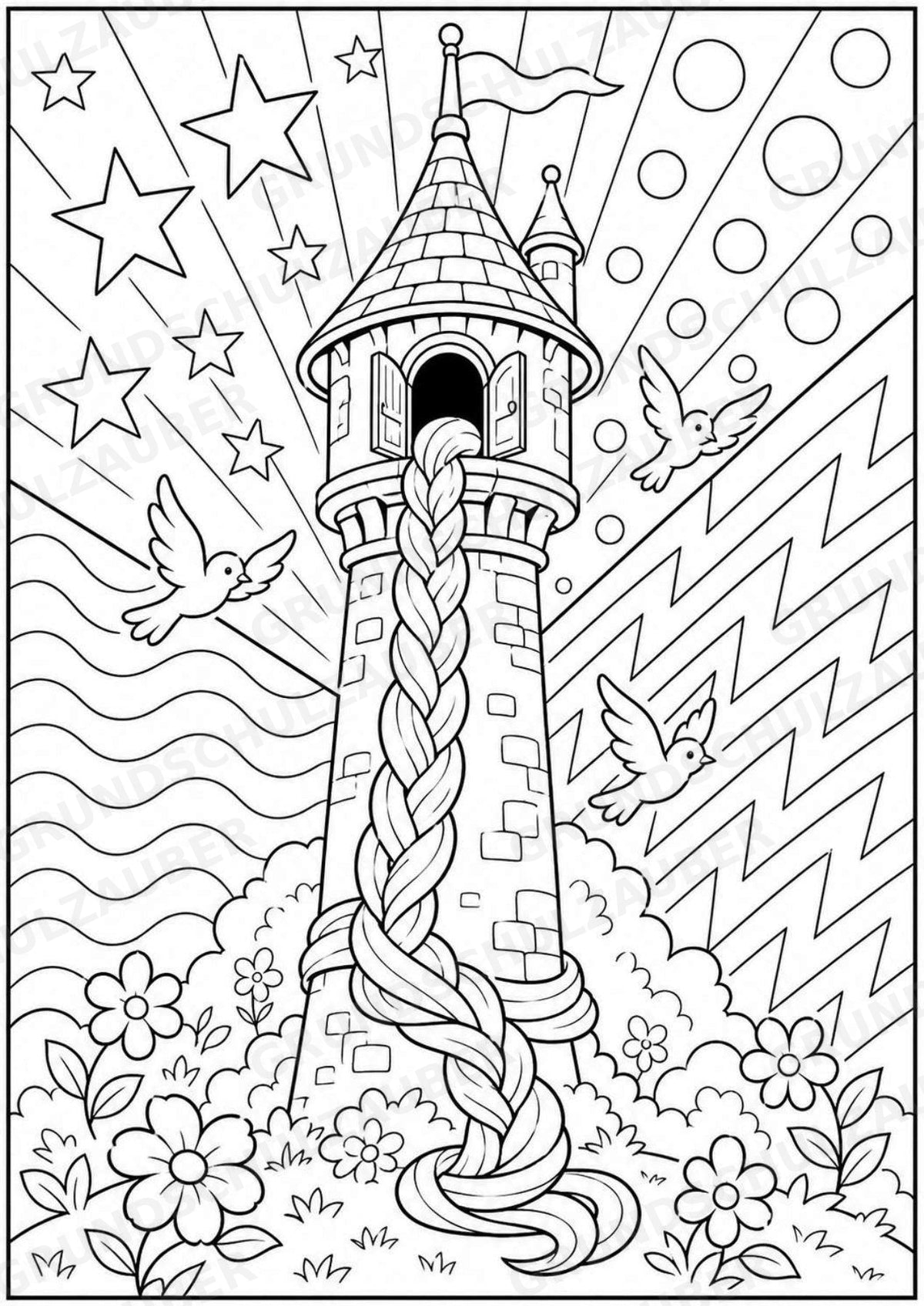 Märchen POP Art Ausmalbilder 15 Malvorlagen – Materialseite 4