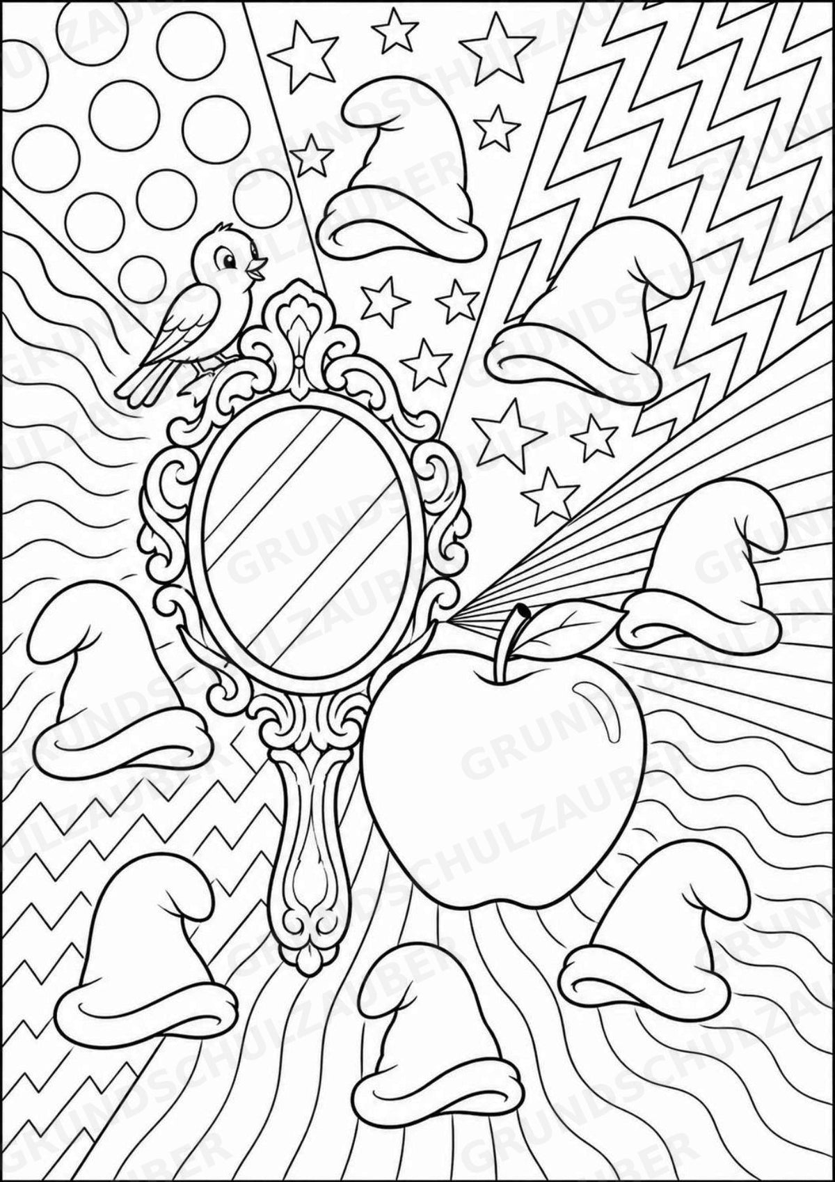Märchen POP Art Ausmalbilder 15 Malvorlagen – Materialseite 7