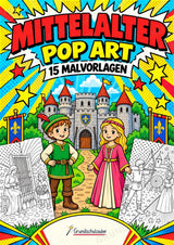 Mittelalter POP Art Ausmalbilder 15 Malvorlagen – Cover