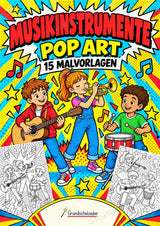 Musikinstrumente POP Art Ausmalbilder 15 Malvorlagen – Cover