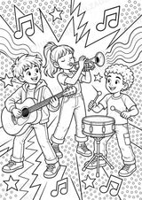 Musikinstrumente POP Art Ausmalbilder 15 Malvorlagen – Materialseite 2