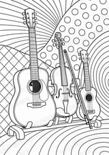 Musikinstrumente POP Art Ausmalbilder 15 Malvorlagen – Materialseite 3
