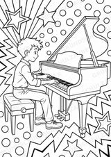 Musikinstrumente POP Art Ausmalbilder 15 Malvorlagen – Materialseite 4