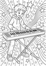 Musikinstrumente POP Art Ausmalbilder 15 Malvorlagen – Materialseite 11