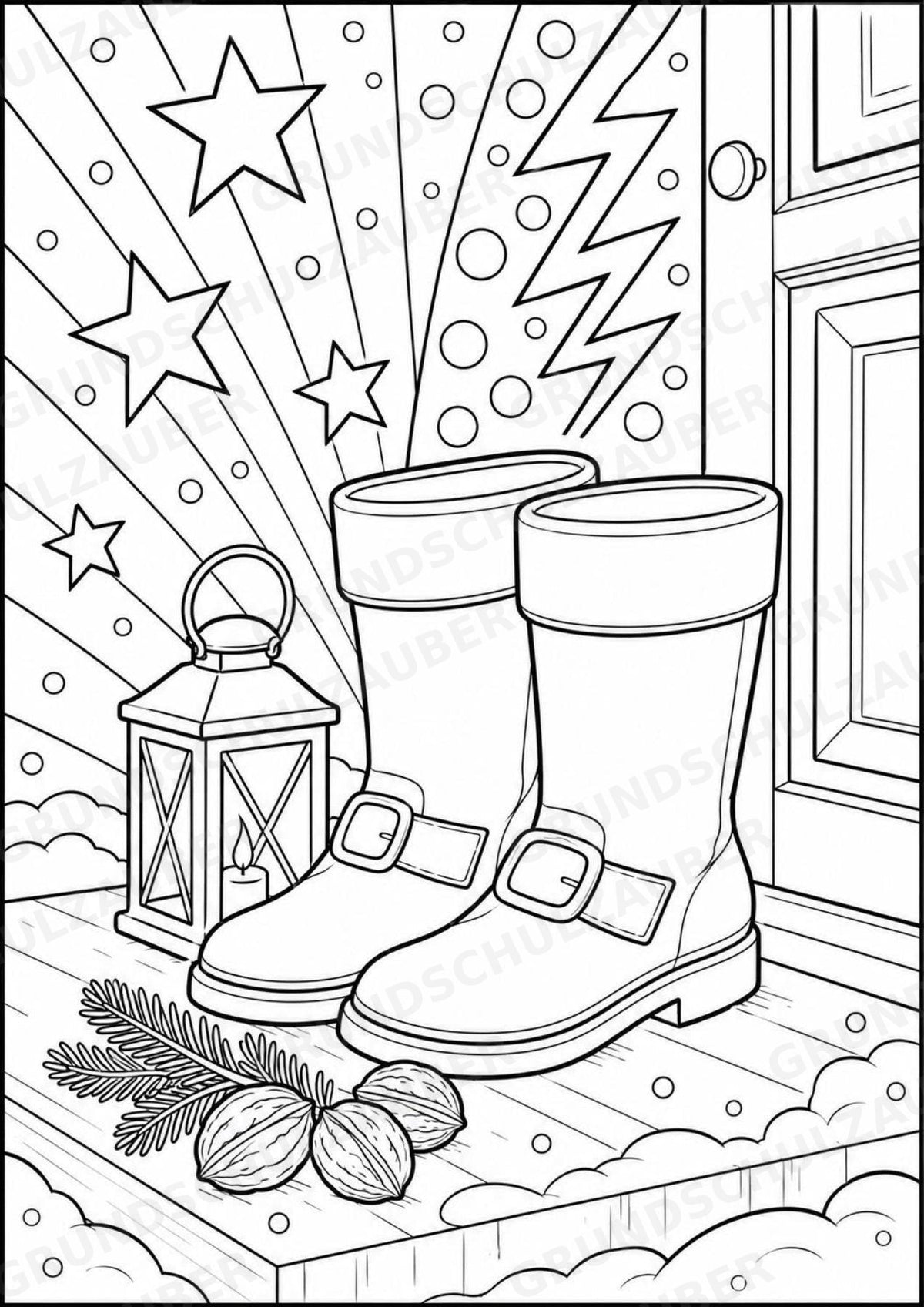 Nikolaus POP Art Ausmalbilder 15 Malvorlagen – Materialseite 11