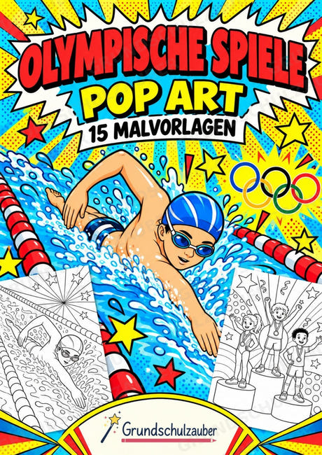 Olympische Spiele POP Art Ausmalbilder 15 Malvorlagen – Cover