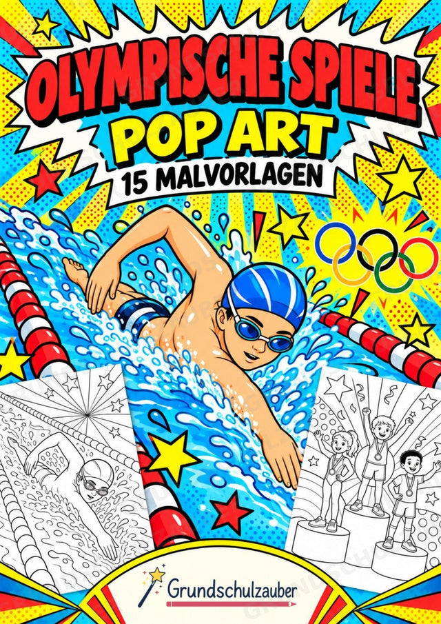 Olympische Spiele POP Art Ausmalbilder 15 Malvorlagen – Cover