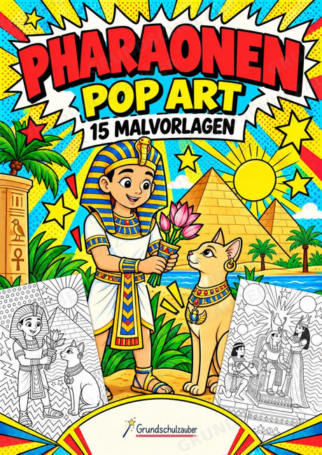 Pharaonen POP Art Ausmalbilder 15 Malvorlagen – Cover