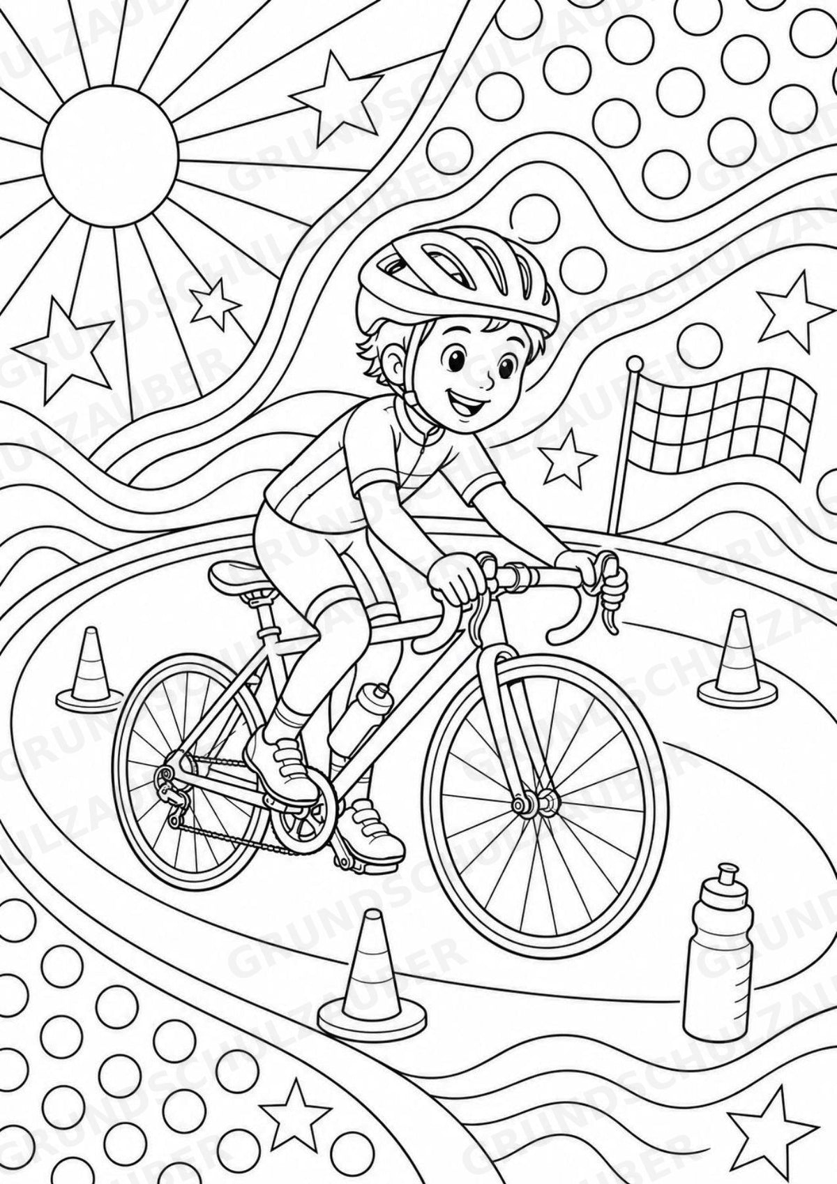Radsport POP Art Ausmalbilder 15 Malvorlagen – Materialseite 2