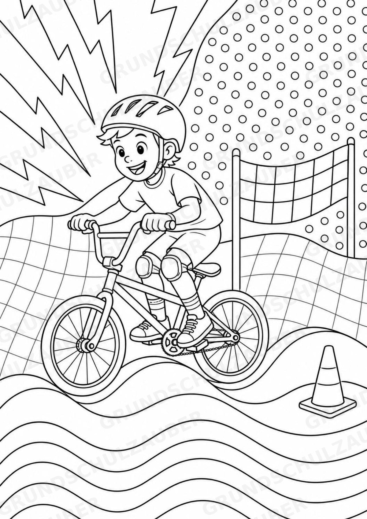 Radsport POP Art Ausmalbilder 15 Malvorlagen – Materialseite 4