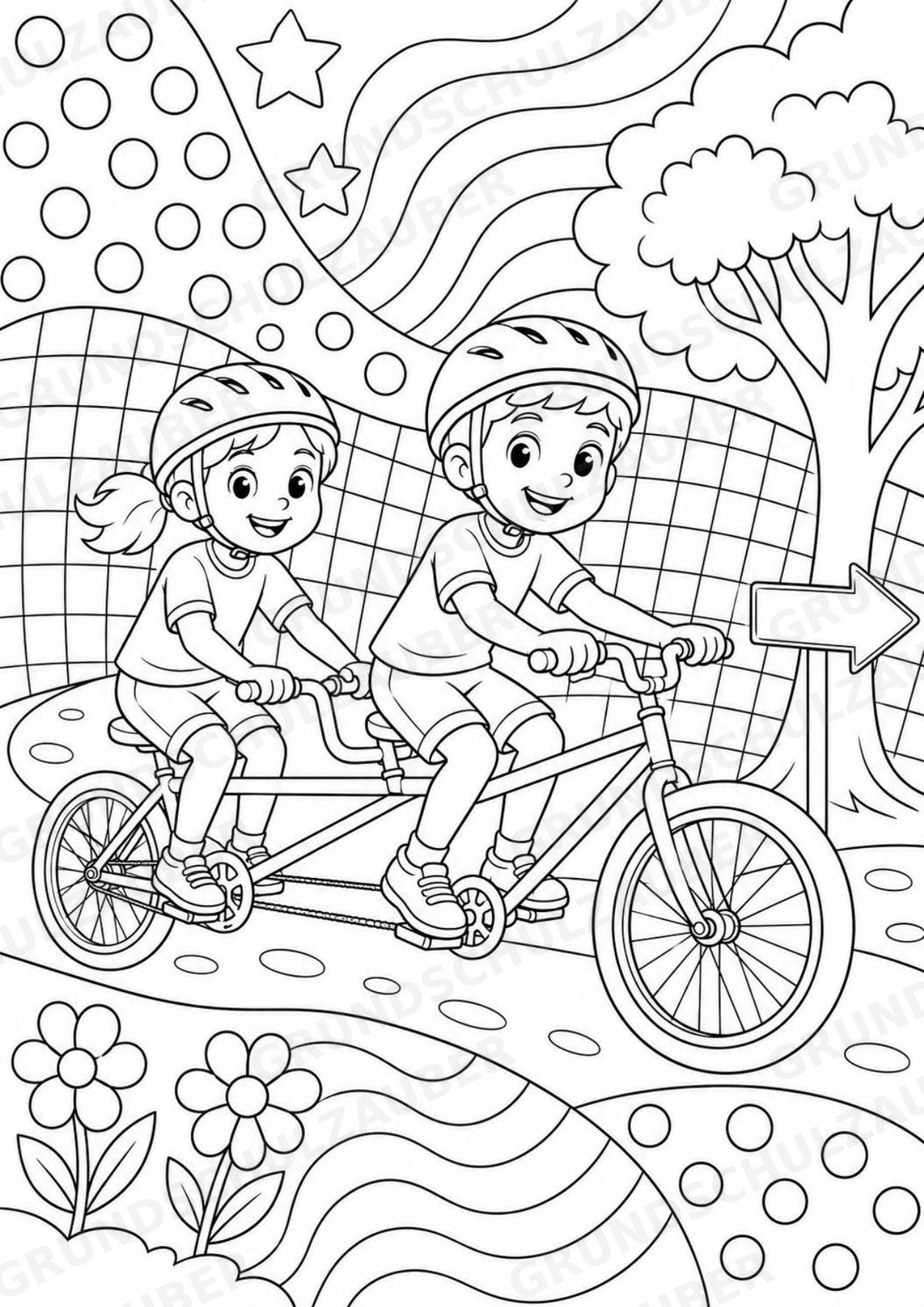 Radsport POP Art Ausmalbilder 15 Malvorlagen – Materialseite 6