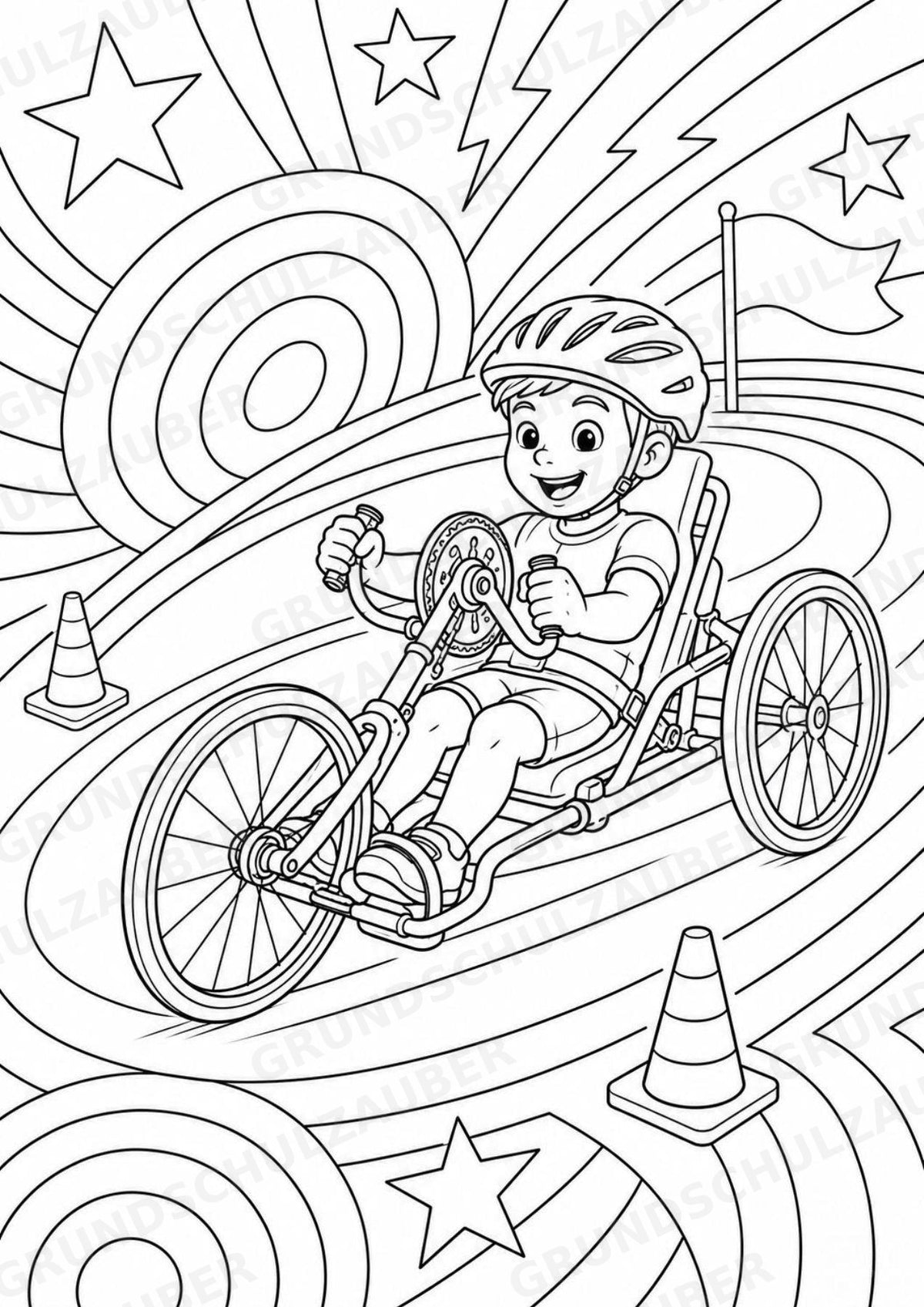 Radsport POP Art Ausmalbilder 15 Malvorlagen – Materialseite 7