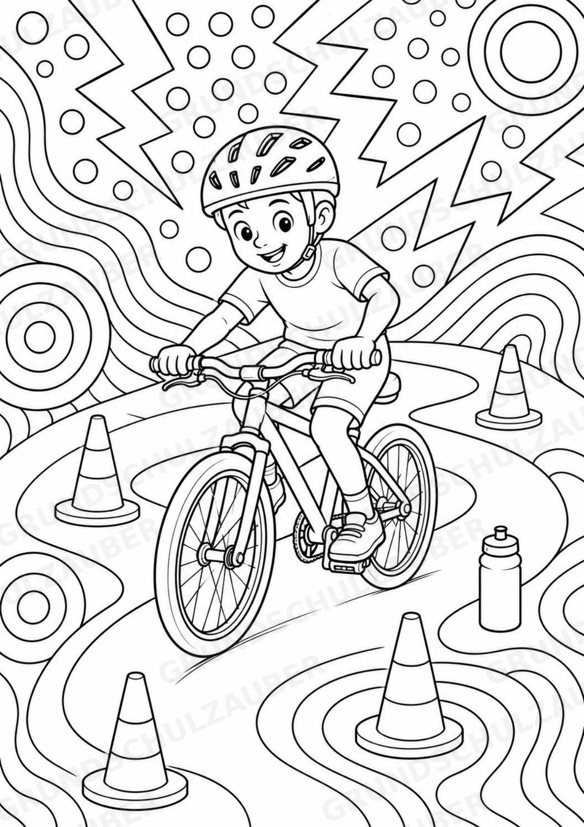 Radsport POP Art Ausmalbilder 15 Malvorlagen – Materialseite 8