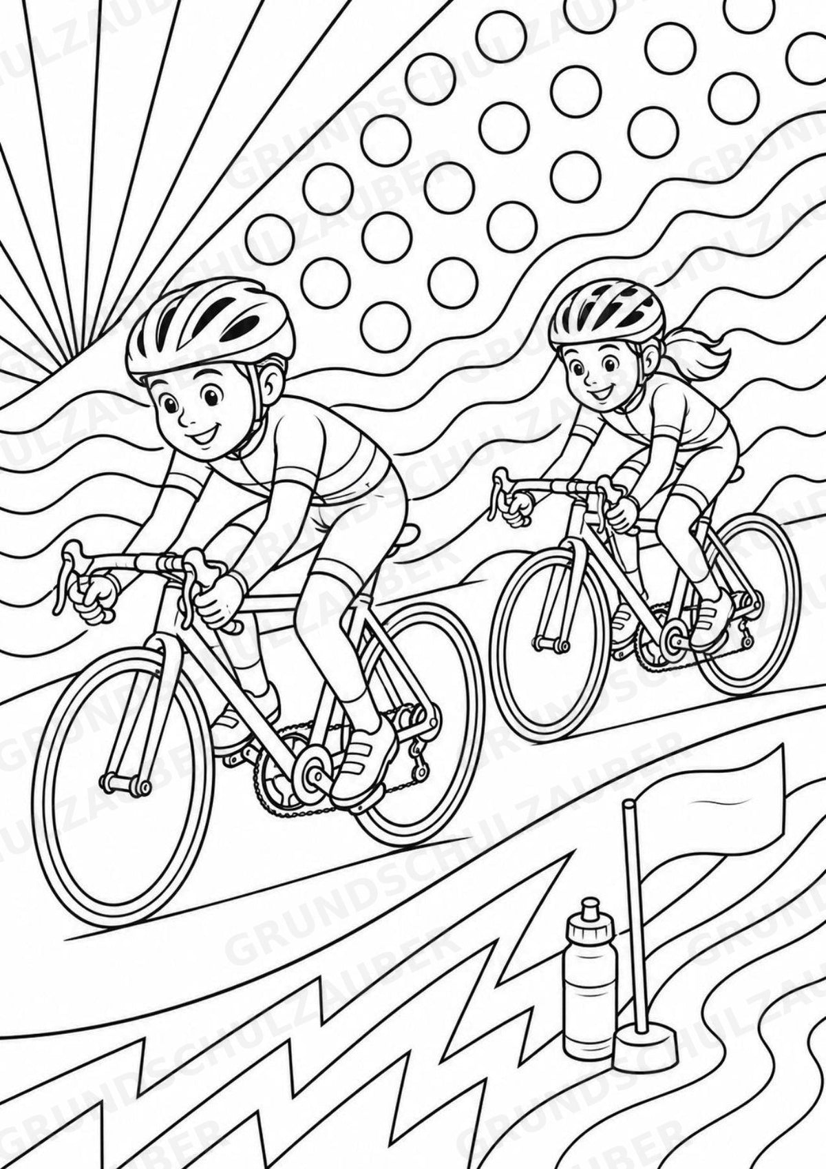 Radsport POP Art Ausmalbilder 15 Malvorlagen – Materialseite 12