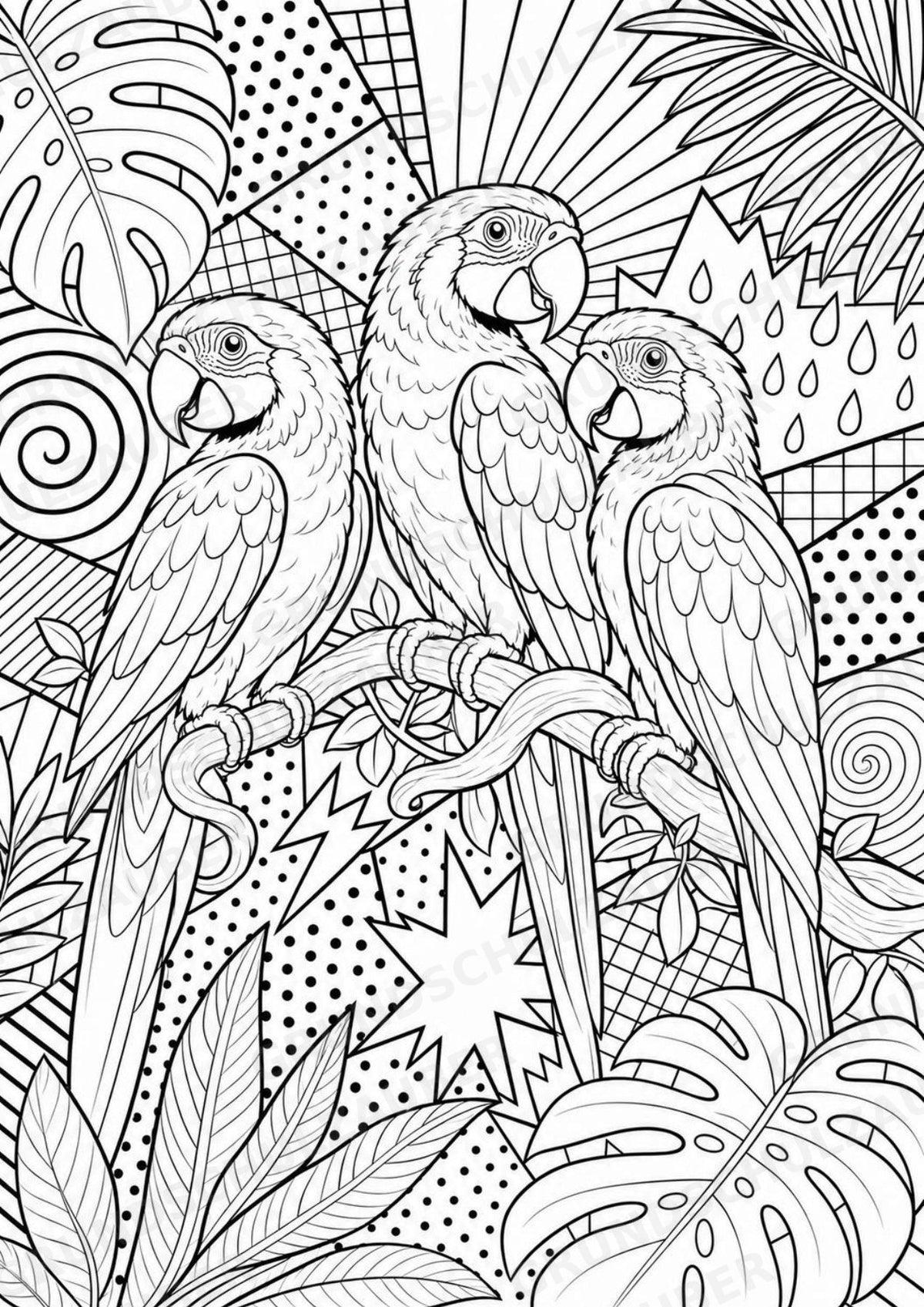 Regenwald POP Art Ausmalbilder 15 Malvorlagen – Materialseite 6