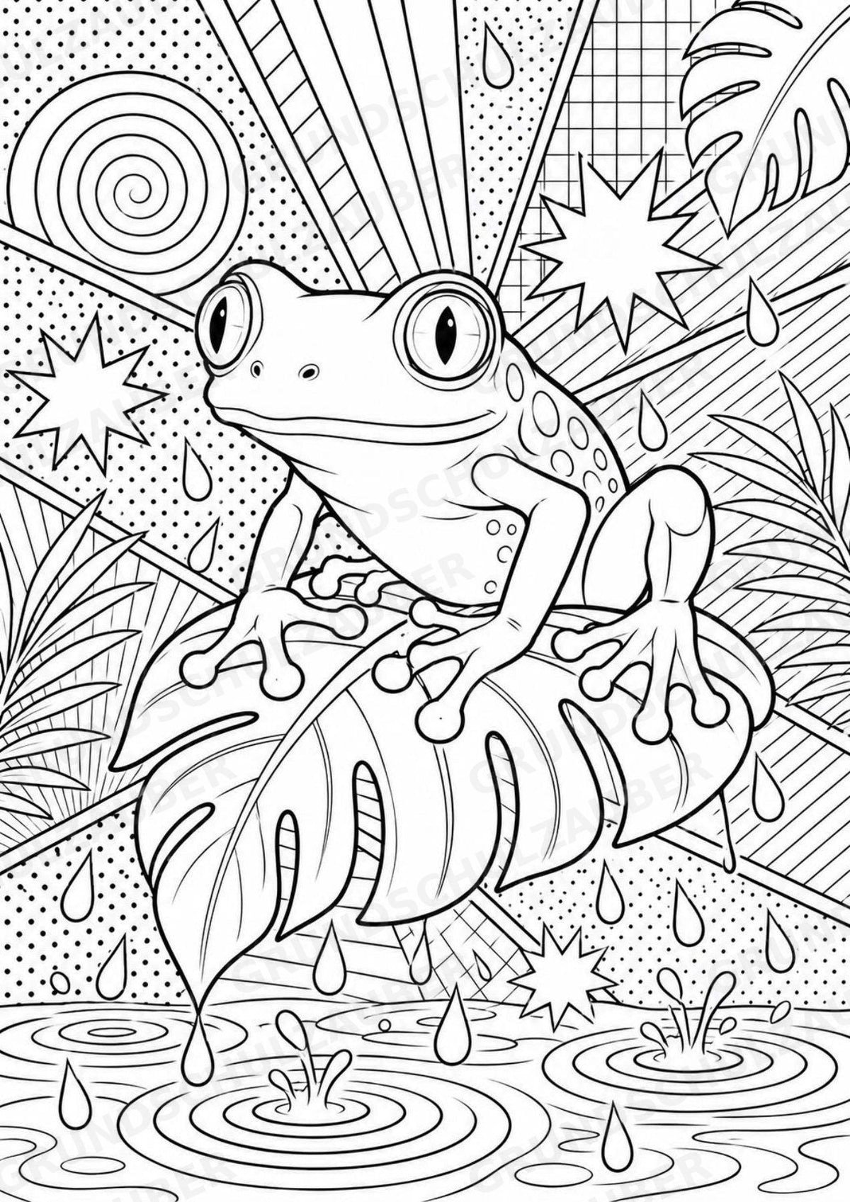 Regenwald POP Art Ausmalbilder 15 Malvorlagen – Materialseite 7
