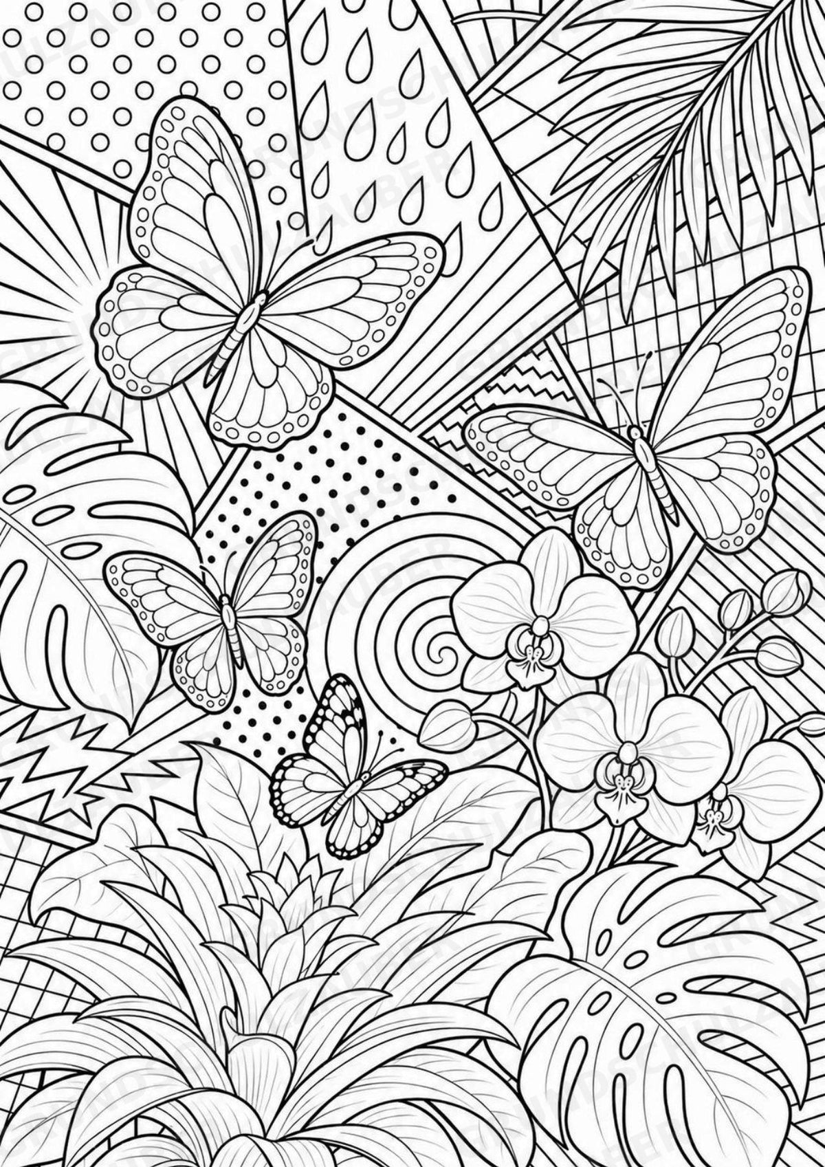 Regenwald POP Art Ausmalbilder 15 Malvorlagen – Materialseite 10