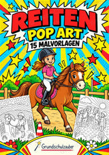 Reiten POP Art Ausmalbilder 15 Malvorlagen – Cover
