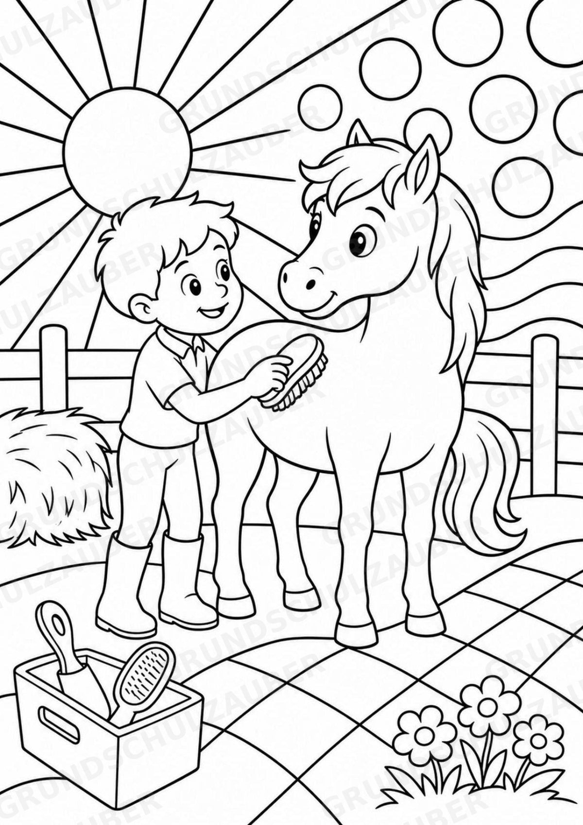 Reiten POP Art Ausmalbilder 15 Malvorlagen – Materialseite 10