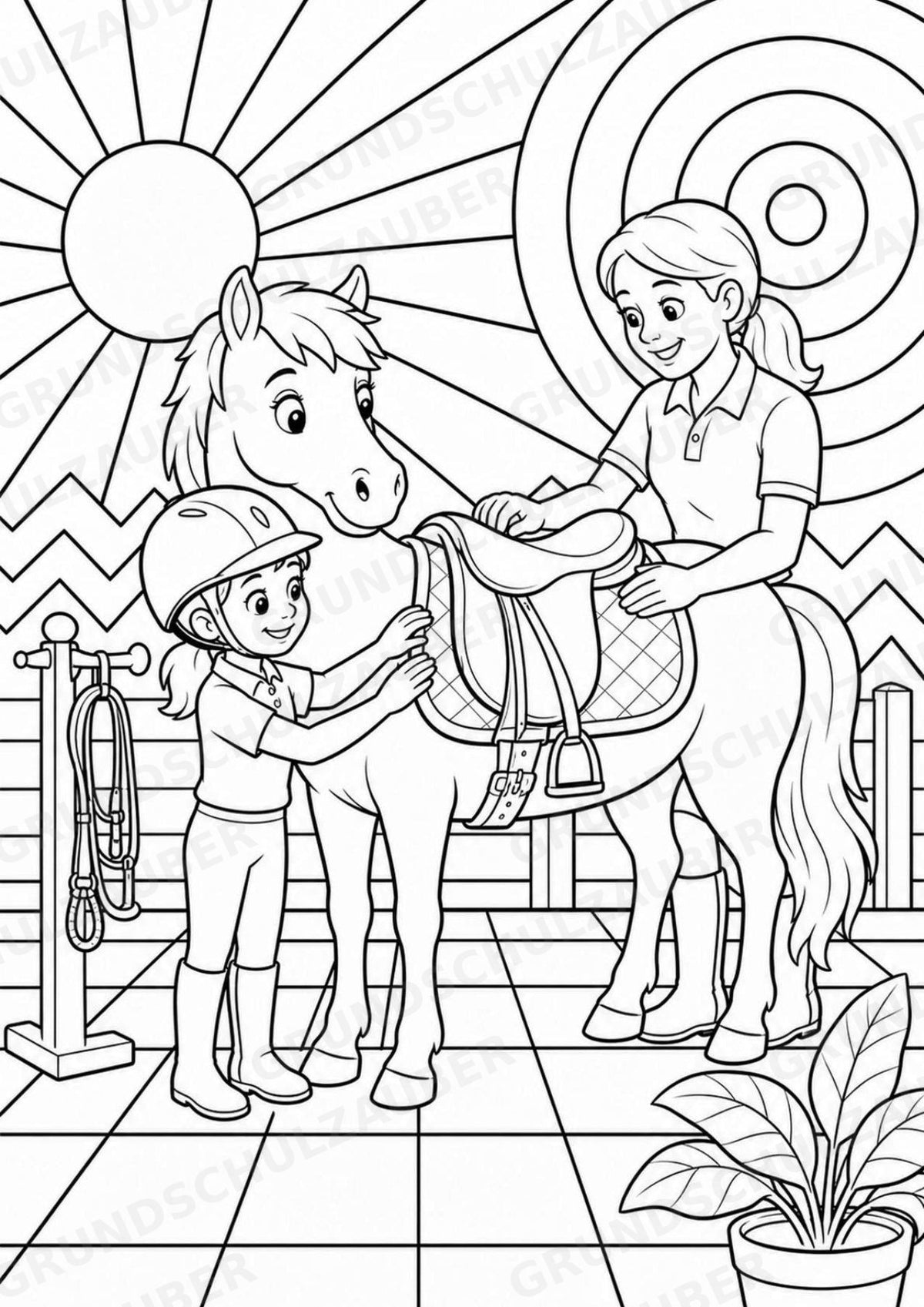 Reiten POP Art Ausmalbilder 15 Malvorlagen – Materialseite 12