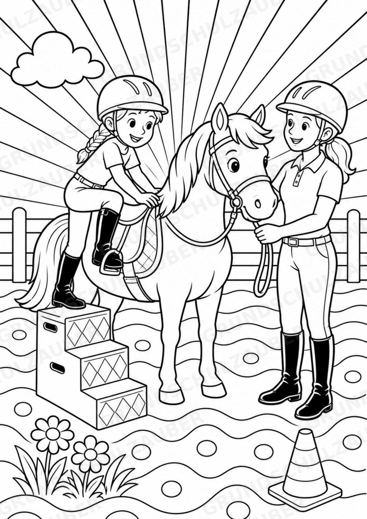 Reiten POP Art Ausmalbilder 15 Malvorlagen – Materialseite 13
