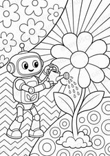 Roboter POP Art Ausmalbilder 15 Malvorlagen – Materialseite 4